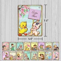 Racenaf Vintage Easter Banner – 17pcs Pennant Decorations, Pastel, Multicolor