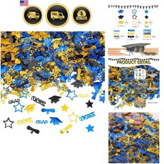 2500pcs Graduation Confetti Decorations, Black Gold Blue Congrats Grad Table …