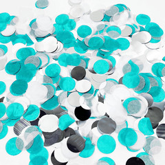 Turquoise Siver Confetti/Turquoise Graduation Decorations/Teal Silver Birthday T