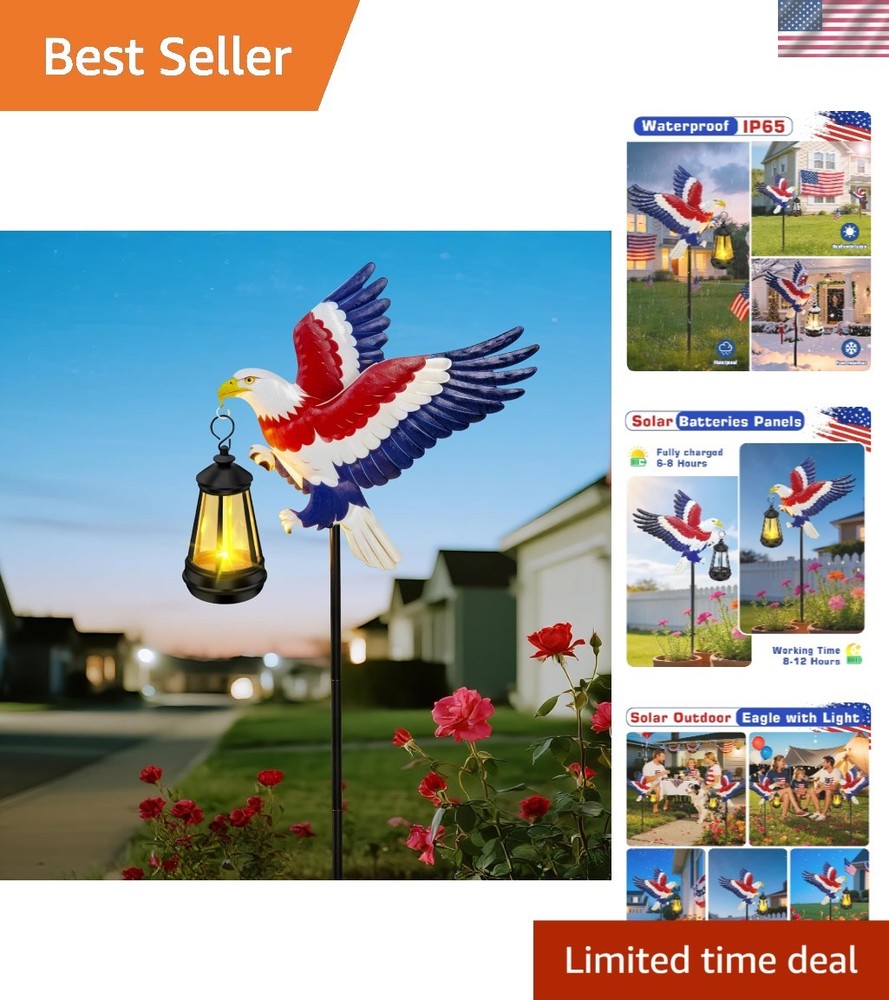 Weatherproof Solar Eagle Light for Yard – 250th Anniversary Patriotic Decoration