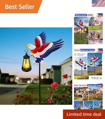 Weatherproof Solar Eagle Light for Yard – 250th Anniversary Patriotic Decoration