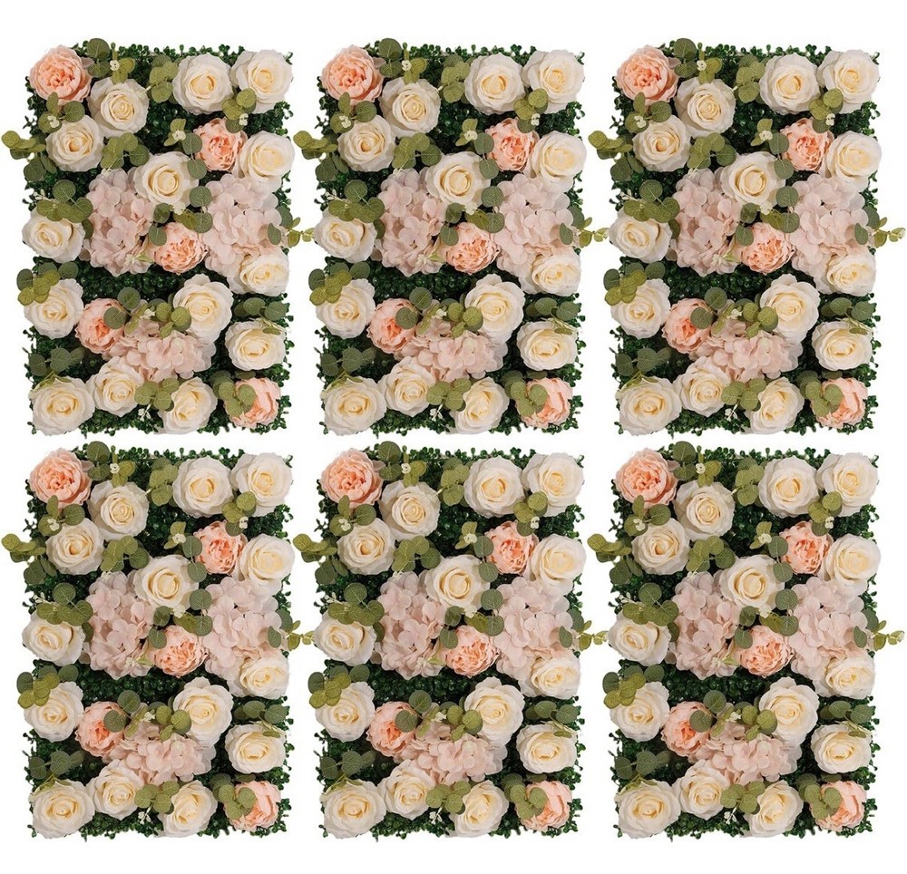Floral Flower Backdrop Panel 47.24 x 47.24 in Plastic Green White Pink