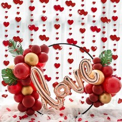 52Ft Valentines Day Party Decorations Red Heart 4 Count (Pack of 1),