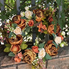 Peony Berry Wreath for Front For Door Summer Spring Autumn Decorative Piece