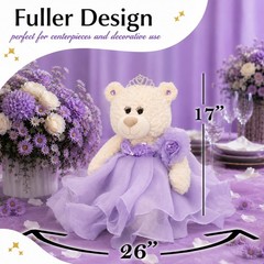 Large 20” Quinceañera Teddy Bear Centerpiece – Elegant Dress, Oversized Keeps…