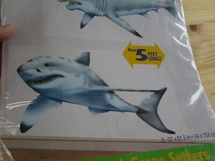 Great White SHARKS Scene Setter kids party wall BACKDROP fish ocean jaws