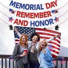 NO-DIY Memorial Day Decorations, Glitter Memorial Day Banner Remember And Hon…