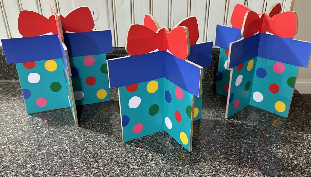 Lot 3 Multicolored Polka Dots Presents Gifts Table Decor Birthday Valentines