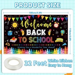 Back to School Decorations Banner, Large 71″ x 43″ Welcome Back to School Backdr