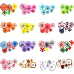 6 Mix Paper Fan Flowers Wedding Baby Birthday Party Tissue Paper Table Decor UK