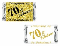 70 & Fabulous Miniatures Candy Bar Wrapper, (Set of 60) Mini Candy Bar Stickers