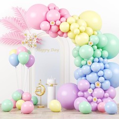 130pcs Pastel Balloons Different Sizes 18″ 12″ 10″ 5″ Macaron Latex Balloon G…