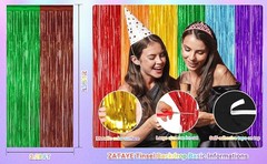 2 Pack Glitter Pink Backdrop, 3.28 FT x 7.05 FT Birthday Party Decorations,