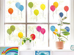 9 Sheet Colorful Balloons Window Clings Stickers Watercolor Balloons Double-Side