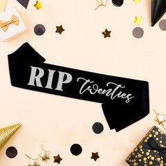 RIP Twenties Sash – Sliver Foil Black Sash – RIP to My 20s Birthday Sash for …