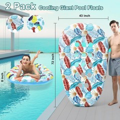 2 Pack Pool Floats Lounger, Pool Floats Adult Heavy Duty, Pool Rafts Floaties…