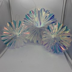 «Iridescent Hanging Party Decorations 3 PCS Paper Fans for Wedding Baby Shower»