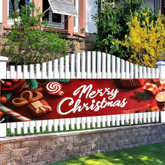 Merry Christmas Banner 3D Gift Candy Decor Backdrop 78X17 Inches Festive Holiday