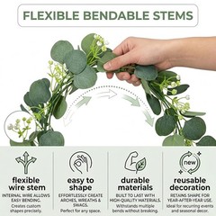 Artificial Eucalyptus Garland 4 Pack, Faux Eucalyptus Greenery Garland 6 ft,
