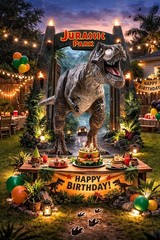 Jurassic Dinosaur T-Rex Gate 6ft Life Size Cardboard Cutout Standee