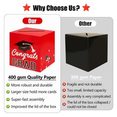 PatiCool Red and Black Graduation Decorations 8.97 x x inches,