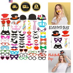 Photo Booth Props 66 Pieces Multi Color Party Favors for Graduation Wedding