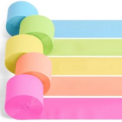 , Summer Party Streamers – 5 Crepe Rolls | Pink, Blue, Green, Orange, Pool De…