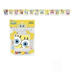 SpongeBob Spiral Hanging Birthday Decorations, Banner & Sticker Bundle 3pk NEW