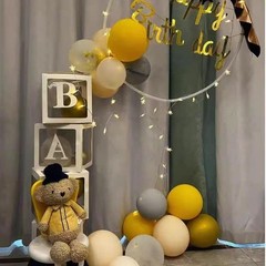 Transparent Baby Blocks for Gender Reveal – Clear Boxes with 4 Letters & 36 Ball