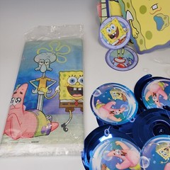SpongeBob Squarepants Birthday Party Supplies Tablecloth Banner Hanging Swirls
