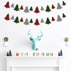 VILIFEVER 2 Pieces Felt Christmas Tree Garland Banner Red, White and Green