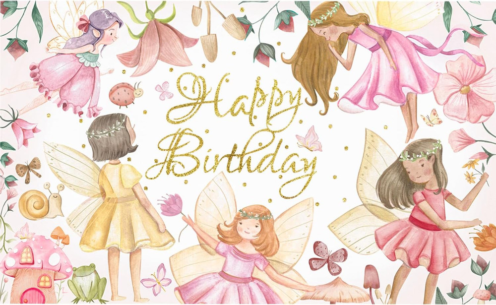 Fairy Birthday Party Backdrop Fairy Birthday Party Decorations Floral Fairies Ba
