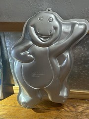 HUGE Vintage Barney Birthday Decorations Cake Tin Party Supplies RARE LOT