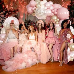 Dusty Pink Balloon Garland Arch Kit, Double Pearl Pink White and Gold Balloon…