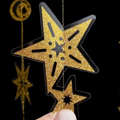 Cheerland Glitter Gold Star Garlands Star Party Decoration Celestial Streamer Sp
