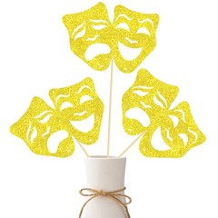 Theatrical Mask Centerpiece Sticks 12PCS Comedy Movie Night Theme Party Decor…