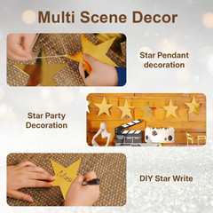 60 Pcs 6 Inch Gold Star Cutouts, Double Printed Paper Stars for Classroom, Party