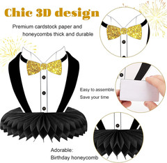 Father’S Day Decorations Honeycomb Centerpieces, Black and Gold Happy Father’S D