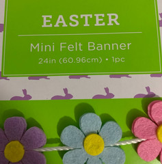 Easter Decoration Mini Felt Banner Spring Flowers Purple Pink Blue Hobby Lobby
