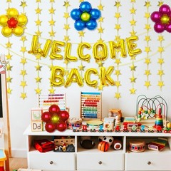 16 Inch Gold ‘WELCOME BACK’ Balloon Banner, Mylar Letter Balloons with 18 Inc…