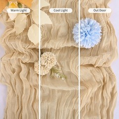 25 Pack Beige Table Runner 17 x 108inch Cheesecloth Table Runner Boho Gauze T…
