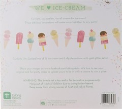Talking Tables Ice Cream Party Decorations Garland Banner 10 ft