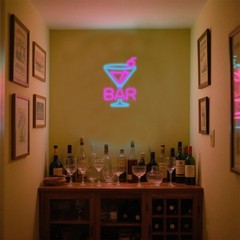 Cocktail Neon Sign – Martini Glass LED Bar Light, Retro Home Pub Wall Art, Di…