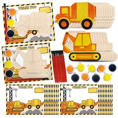 Construction Party Favors – 24 Pcs Birthday Supplies, Wooden Crafts & Decoration