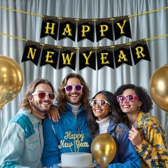 KatchOn, Large Happy New Year Banner 2026-10 Feet, Pre-Strung | Happy New Yea…