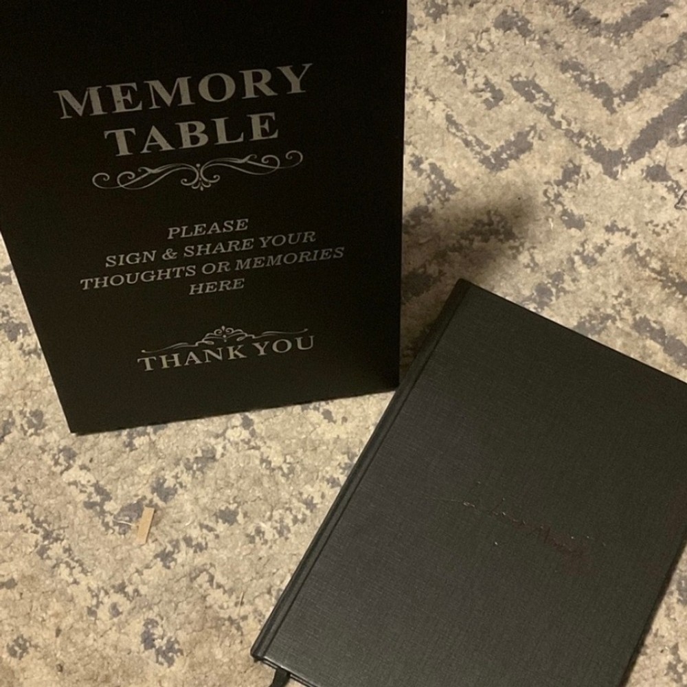 Funeral Guest Book – Black Memory Table Sign and Guest Book Set