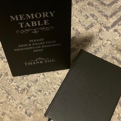 Funeral Guest Book – Black Memory Table Sign and Guest Book Set
