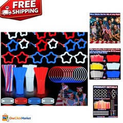 Fun & Safe 126 PCS Glow Stick Accessories for All Ages – 4th of July Ready