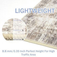 IOHOUZE Abstract Runner Rug 3′ x 12′ (Runner), Gold/Yellow/Brown/Beige/White