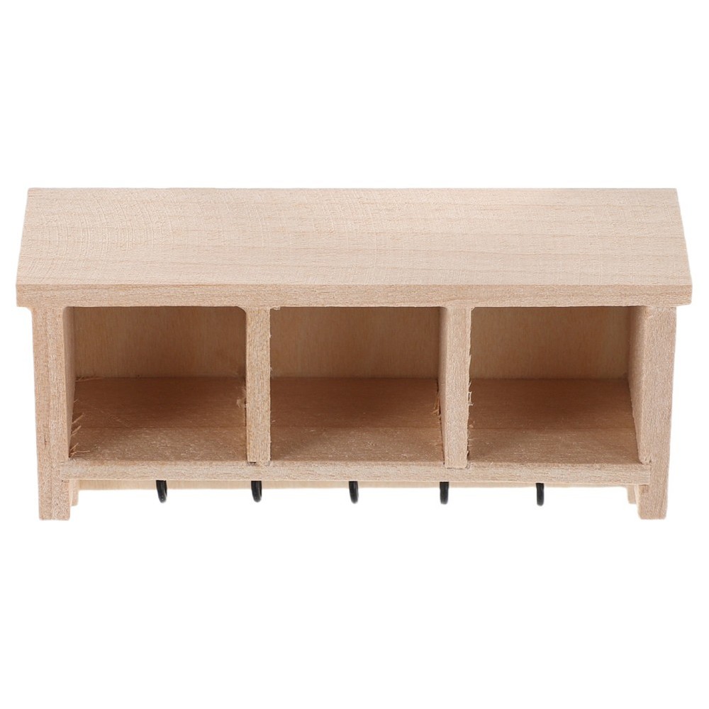 Dollhouse Bookcase Cabinet: 1:12 Miniature Shelves – Wooden Display Rack